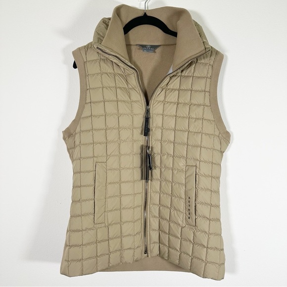 NWT $525 Aether Phase Vest Women’s XL Chinchilla Brown Cashmere Goose Down - Picture 4 of 15